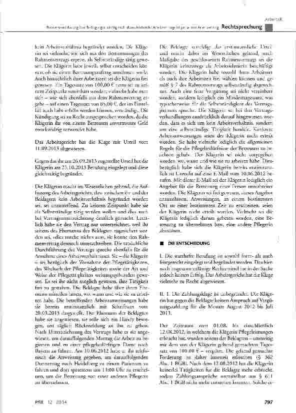 Vorschauseite 4: Rahmenvereinbarung über Bedingungen künftig noch abzuschließender Arbeitsverträge ist per se kein Arbeitsvertrag KSchG § 7; TzBfG § 12 Abs. 1 Satz 1, § 17 Satz 1 und 2