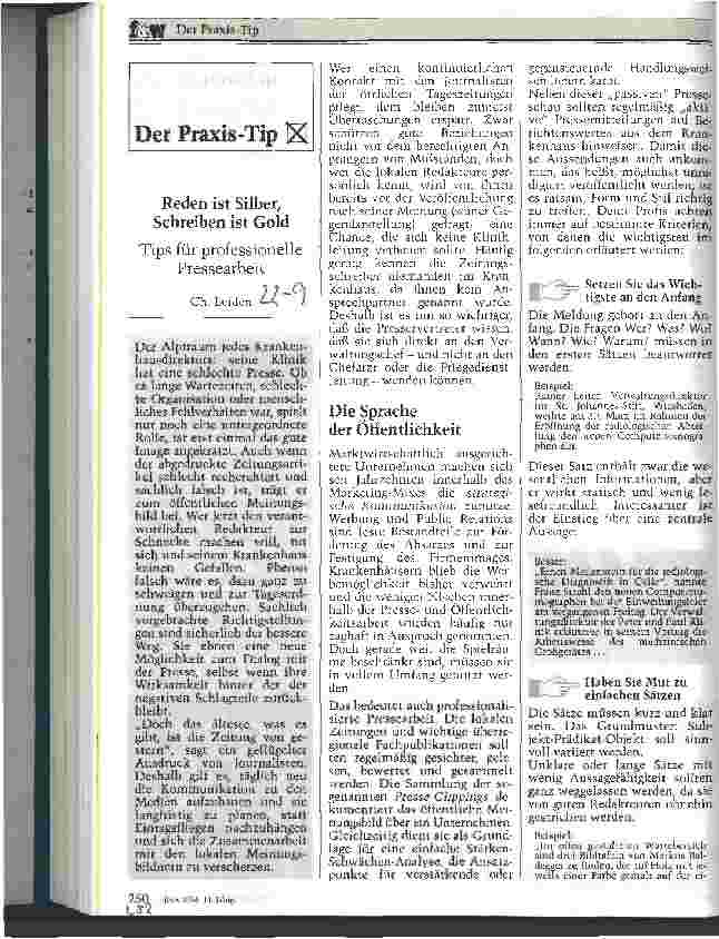 Vorschauseite 1: Reden ist Silber, Schreiben ist Gold Tips für professionelle Pressearbeit