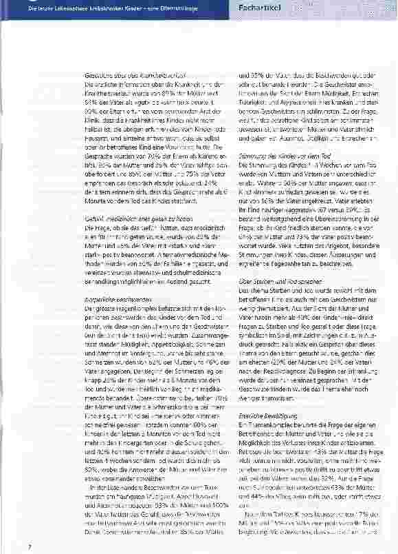 Vorschauseite 2: Die letzte Lebensphase krebskranker Kinder - eine Elternumfrage