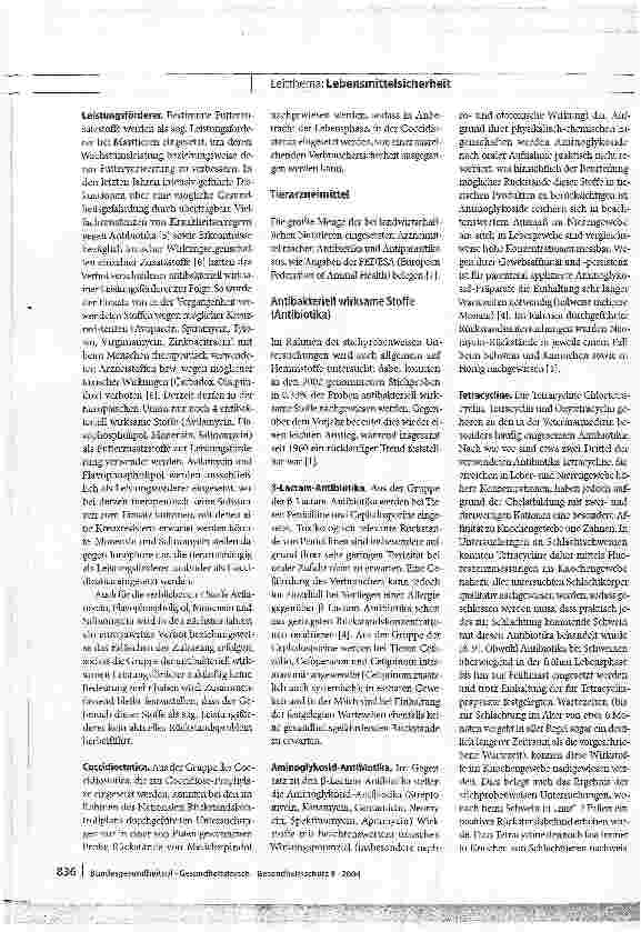Vorschauseite 3: Einfluss pharmakologisch aktiver Substanzen auf Lebensmittelsicherheit