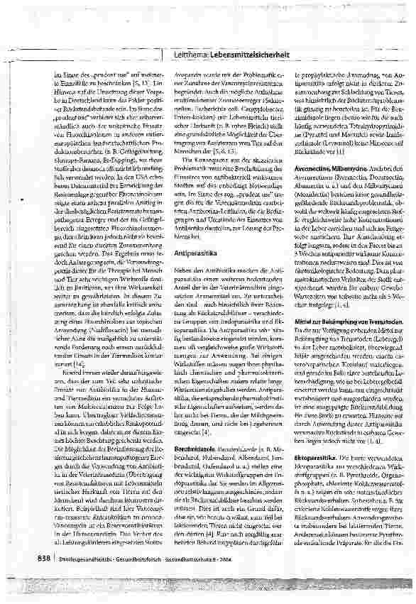 Vorschauseite 5: Einfluss pharmakologisch aktiver Substanzen auf Lebensmittelsicherheit