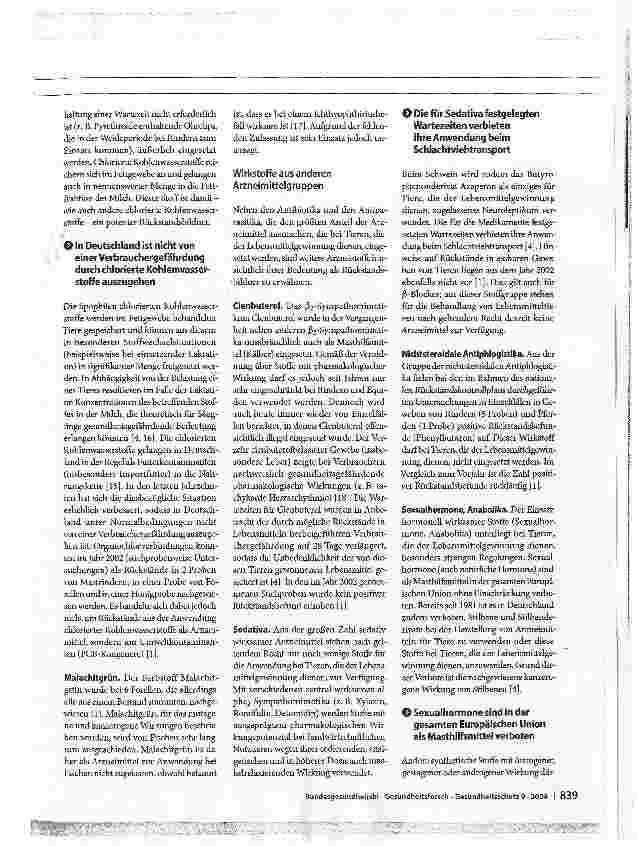 Vorschauseite 6: Einfluss pharmakologisch aktiver Substanzen auf Lebensmittelsicherheit