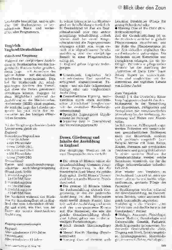 Vorschauseite 2: Krankenpflegeausbildung in England Reisebericht einer SchülerInnengruppe der MHH Hannover