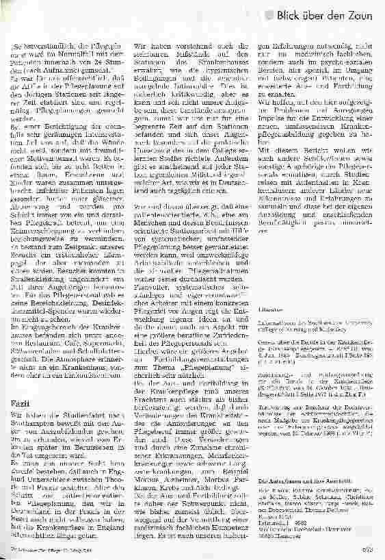 Vorschauseite 6: Krankenpflegeausbildung in England Reisebericht einer SchülerInnengruppe der MHH Hannover