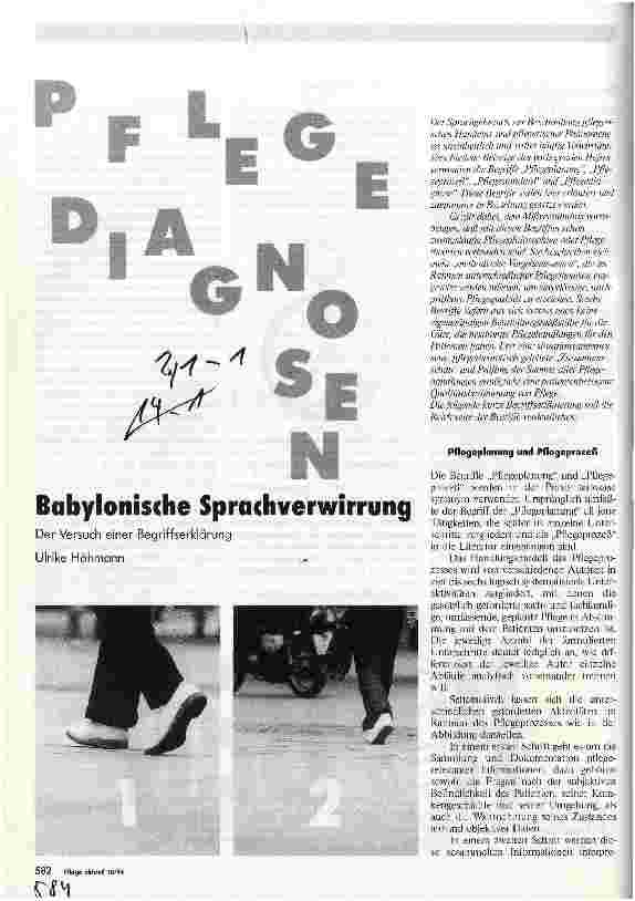 Vorschauseite 1: Pflegediagnose Babylonische Sprachverwirrung Der Versuch einer Begriffserklärung