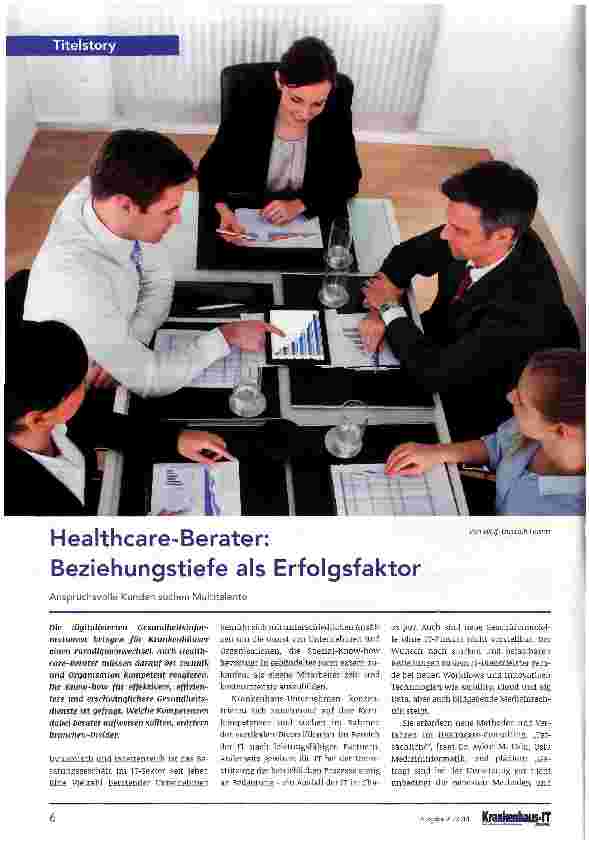 Vorschauseite 1: Healthcare-Berater: Beziehungstiefe als Erfolgsfaktor