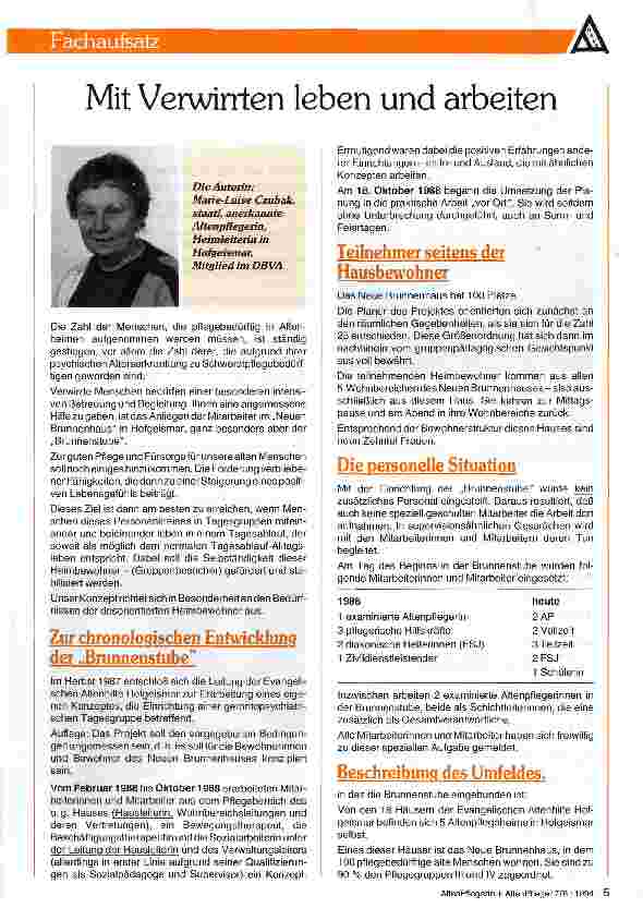 Vorschauseite 1: Mit Verwirrten leben und arbeiten