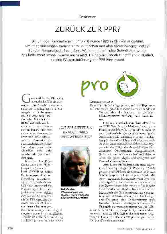 Vorschauseite 1: ZURÜCK ZUR PPR?
