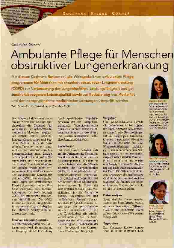 Vorschauseite 1: Ambulante Pflege für Menschen obstruktiver Lungenerkrankung
