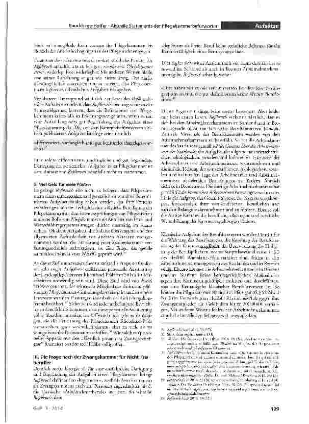Vorschauseite 5: Aktuelle Statements der Pflegekammerbefürworter Polemik statt Argumente