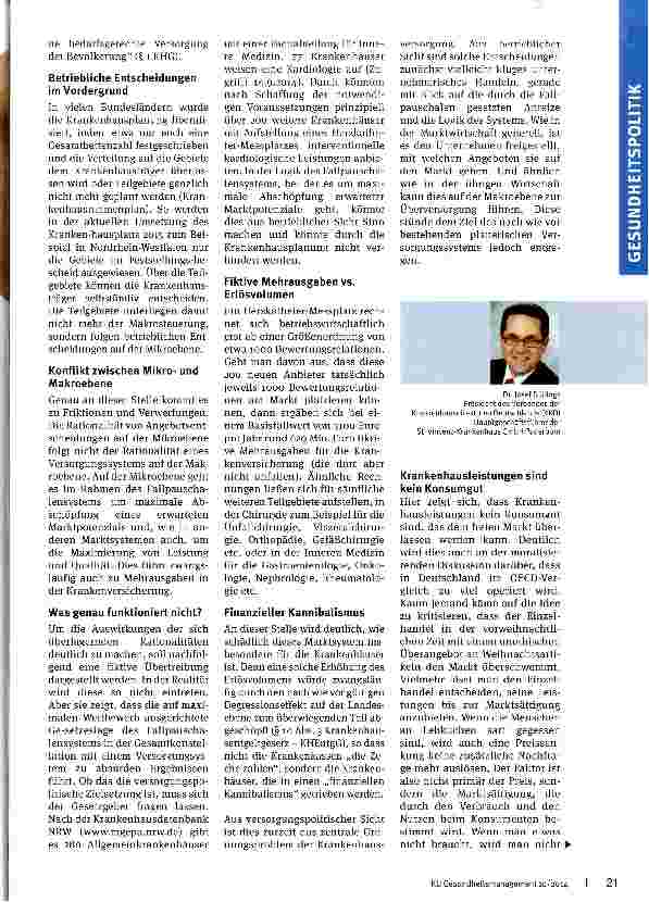 Vorschauseite 2: Double Bind des Gesetzgebers Wie Krankenhäuser krank werden -Teil 1