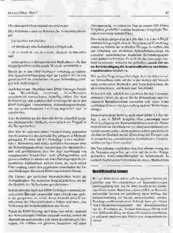 Vorschauseite 2: Disease-Management-Programme, Therapiefreiheit und die Frage der Haftung