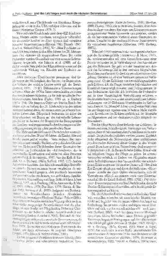 Vorschauseite 3: Und das Leid tragen auch noch die nächsten Generationen -Eine internationale Literaturstudie zur Pflege jüdischer Patientinnen