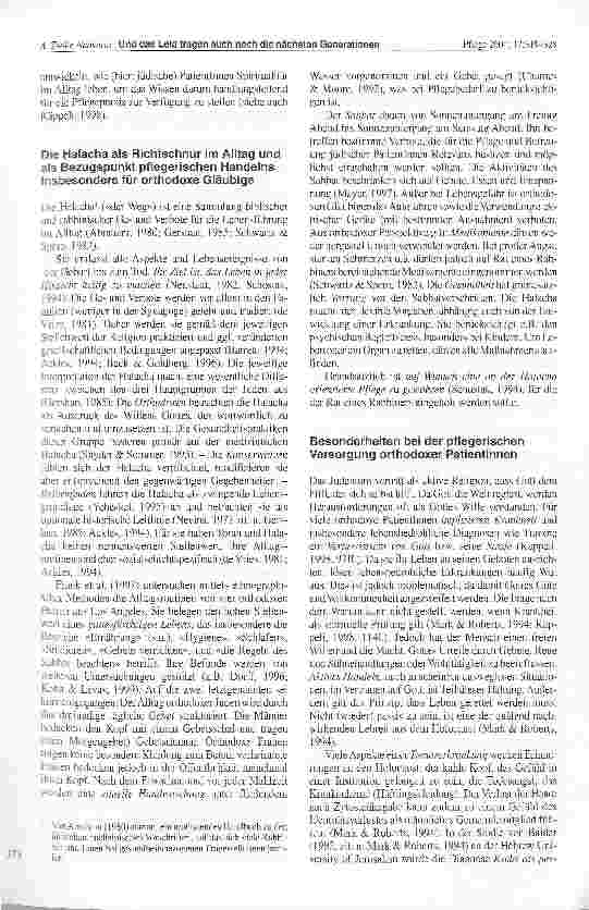 Vorschauseite 5: Und das Leid tragen auch noch die nächsten Generationen -Eine internationale Literaturstudie zur Pflege jüdischer Patientinnen