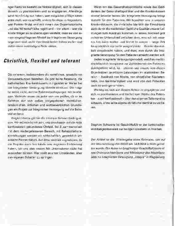 Vorschauseite 4: Vom Gesetz zur Praxis. Wie sich katholische Krankenhäuser in die Integrierte Versorgung einbringen können