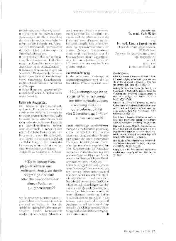 Vorschauseite 4: Lebenslange Nachbetreuung bei Menschen mit Querschnittlähmung - das Leben zu Hause