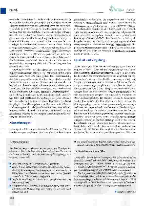 Vorschauseite 4: Qualität, Krankenhausplan und Sanktionen