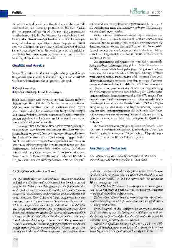 Vorschauseite 6: Qualität, Krankenhausplan und Sanktionen