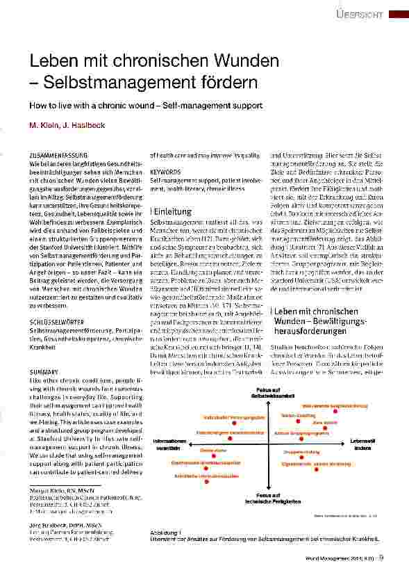 Vorschauseite 1: Leben mit chronischen Wunden - Selbstmanagement fördern