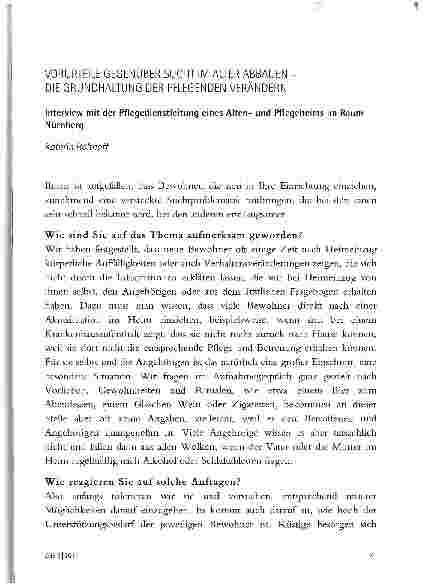 Vorschauseite 1: VORURTEILE GEGENÜBER SUCHT IM ALTER ABBAUEN -DIE GRUNDHALTUNG DER PFLEGENDEN VERÄNDERN