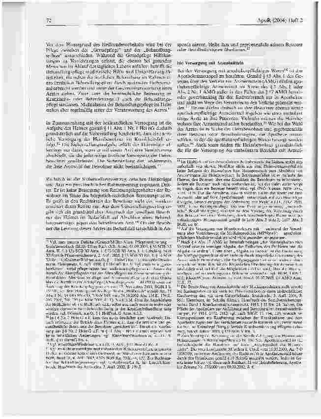 Vorschauseite 3: Funktion und Rechtsnatur von Verträgen zur Versorgung von Heimbewohnern mit Arzneimitteln nach § 12a ApoG