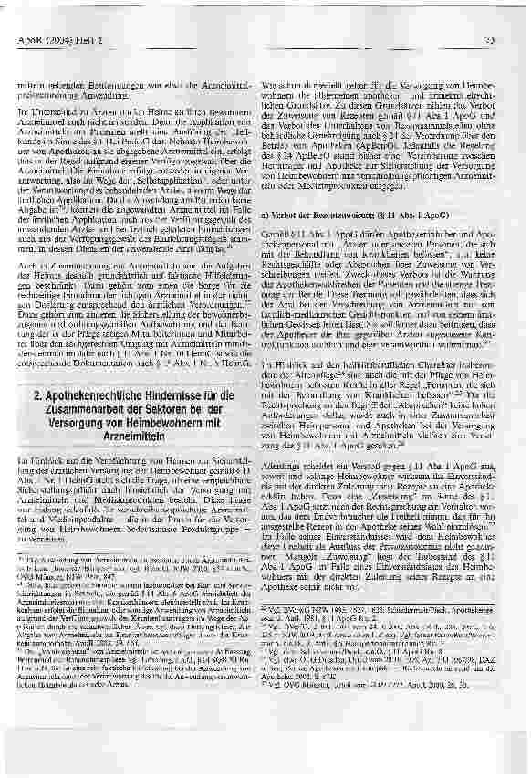 Vorschauseite 4: Funktion und Rechtsnatur von Verträgen zur Versorgung von Heimbewohnern mit Arzneimitteln nach § 12a ApoG