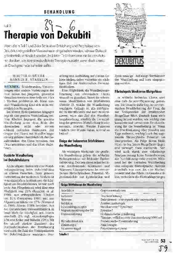 Vorschauseite 1: Therapie von Dekubiti