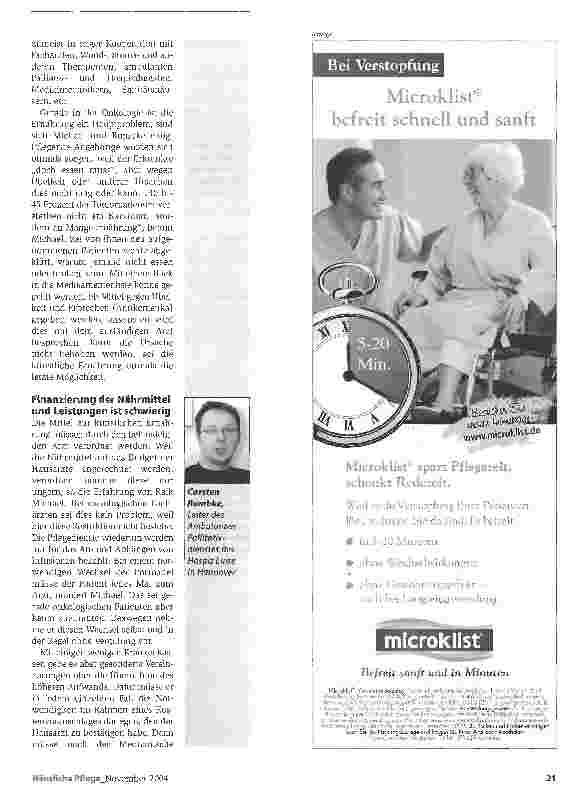 Vorschauseite 2: Spezialwissen ist erforderlich. Zur Organisation der häuslichen Versorgung parenteral und enteral ernährter Patienten