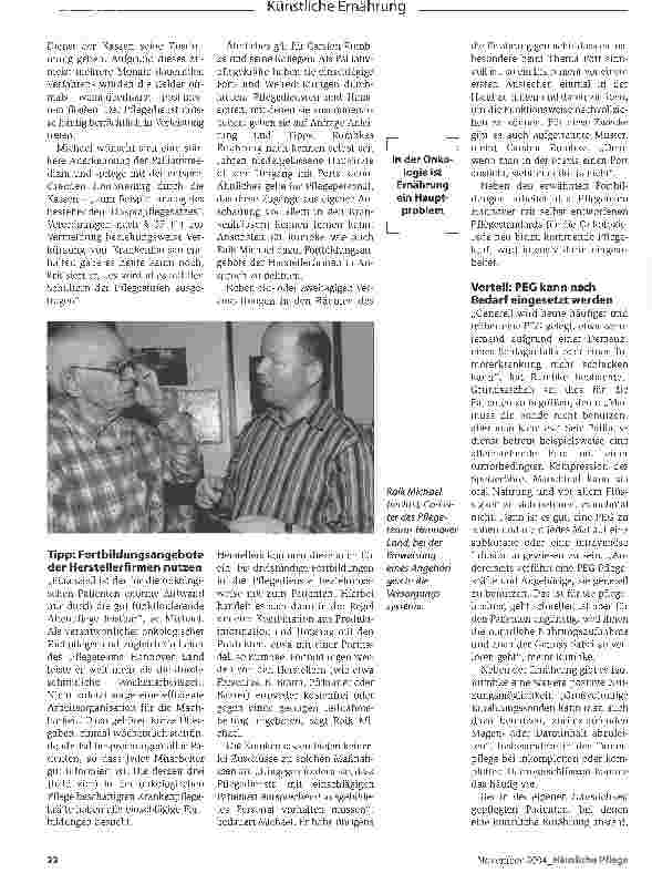 Vorschauseite 3: Spezialwissen ist erforderlich. Zur Organisation der häuslichen Versorgung parenteral und enteral ernährter Patienten