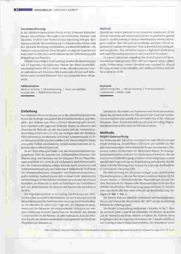 Vorschauseite 2: Erkennen klinischer Muster am Beispiel des femoroazetabulären Impingement-Syndroms