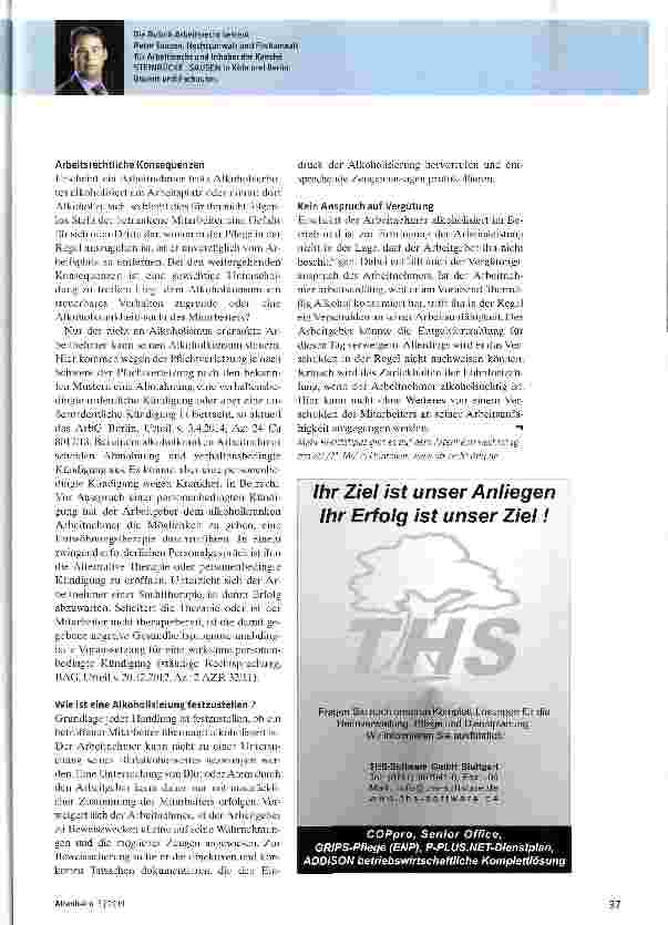 Vorschauseite 2: Bei Alkoholmissbrauch ist konsequentes Handeln Pflicht
