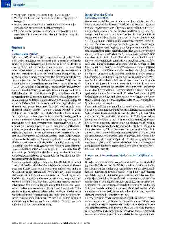 Vorschauseite 3: Die Perspektive lebenslimitierend erkrankter Kinder und Jugendlicher in der Forschung zur pädiatrischen Palliativversorgung - ein Literaturreview