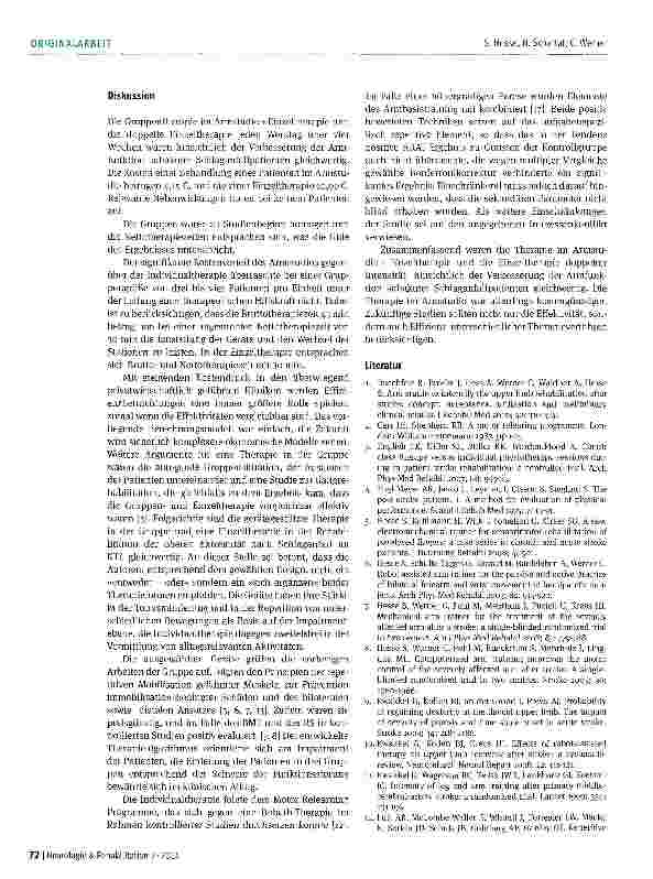 Vorschauseite 6: Effektivität und Effizienz des Armstudios in der Rehabilitation subakuter Patienten nach Schlaganfall