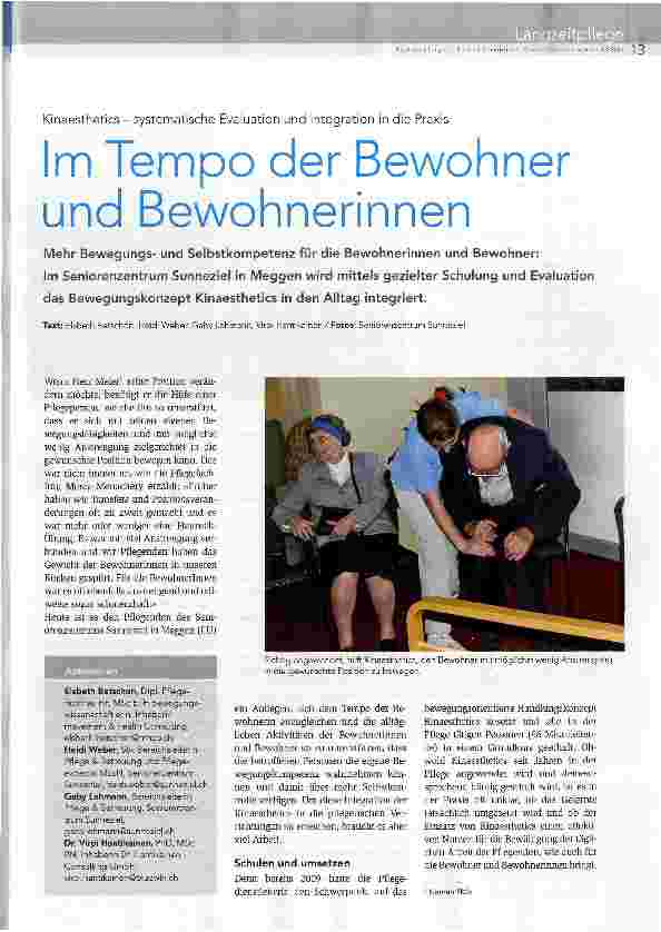 Vorschauseite 1: Im Tempo der Bewohner und Bewohnerinnen