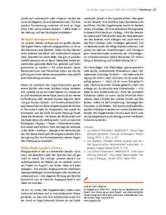 Vorschauseite 4: DIE WORTWAHL BEIM ANLEITEN - Wohlwollende Sprache im Yoga-Unterricht