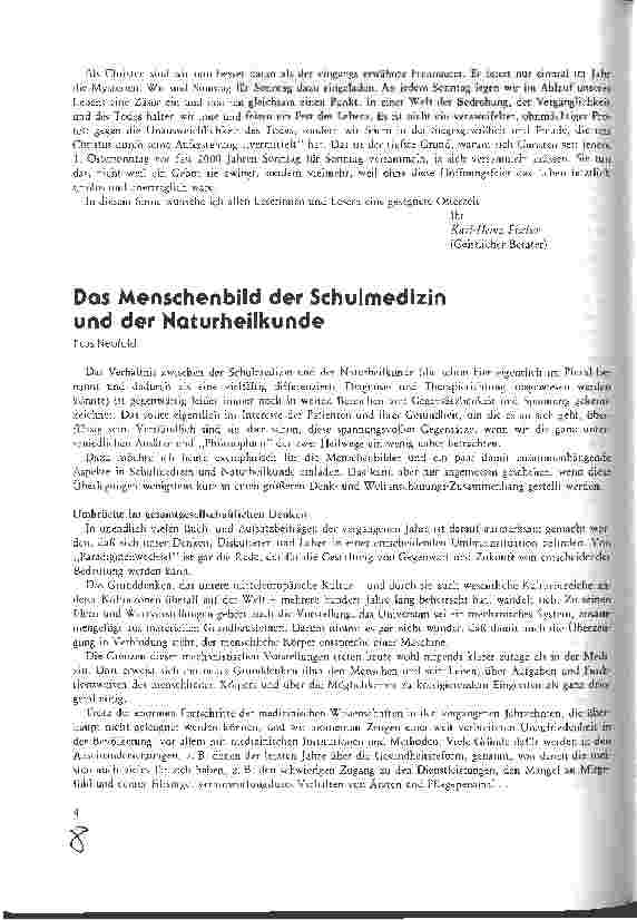 Vorschauseite 1: Das Menschenbild der Schulmedizin und der Naturheilkunde