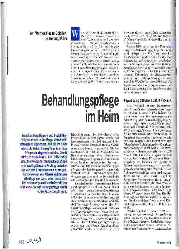 Vorschauseite 1: Behandlungspflege im Heim
