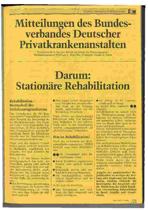 Vorschauseite 1: Darum: Stationäre Rehabilitation