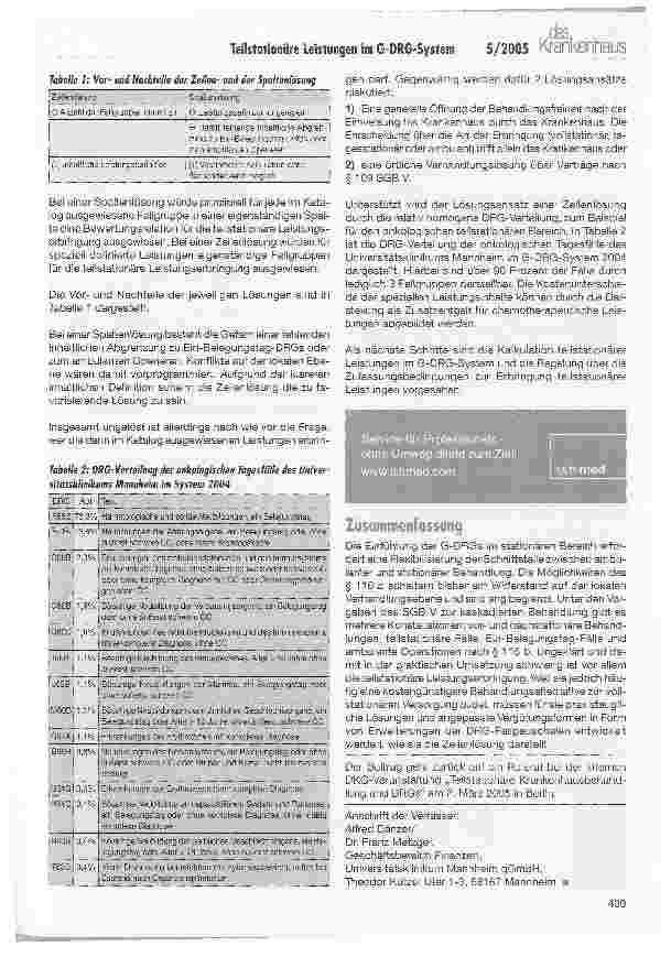 Vorschauseite 3: Abbildung von teilstationären Leistungen im G-DRG-System