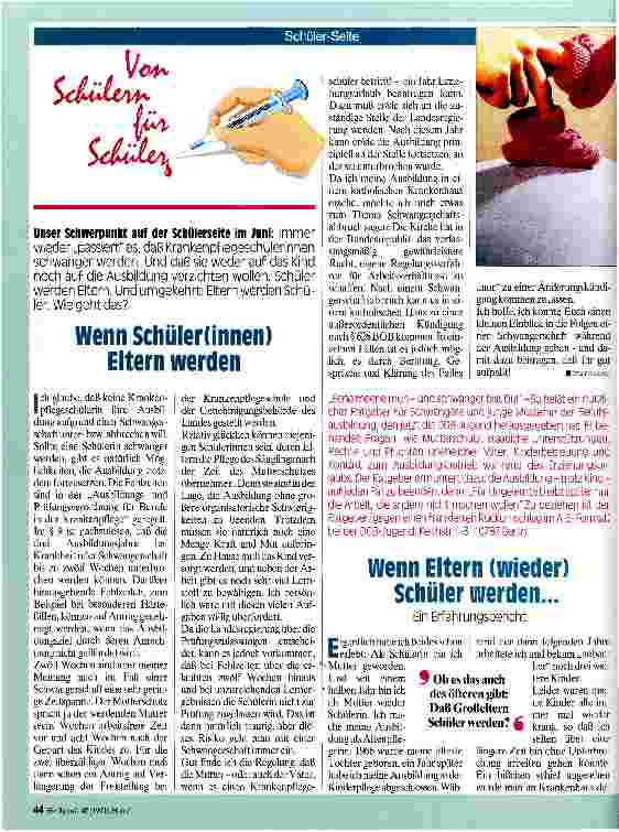 Vorschauseite 1: Wenn SchülerInnen Eltern werden