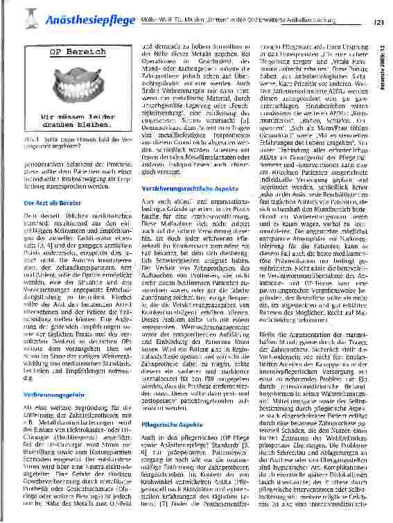 Vorschauseite 2: Mit den Dritten in den OP? Erweiterte Artikelbesprechung zum Thema präoperative ZahnprothesenentfernungMit den Dritten in den OP? Erweiterte Artikelbesprechung zum Thema präoperat…