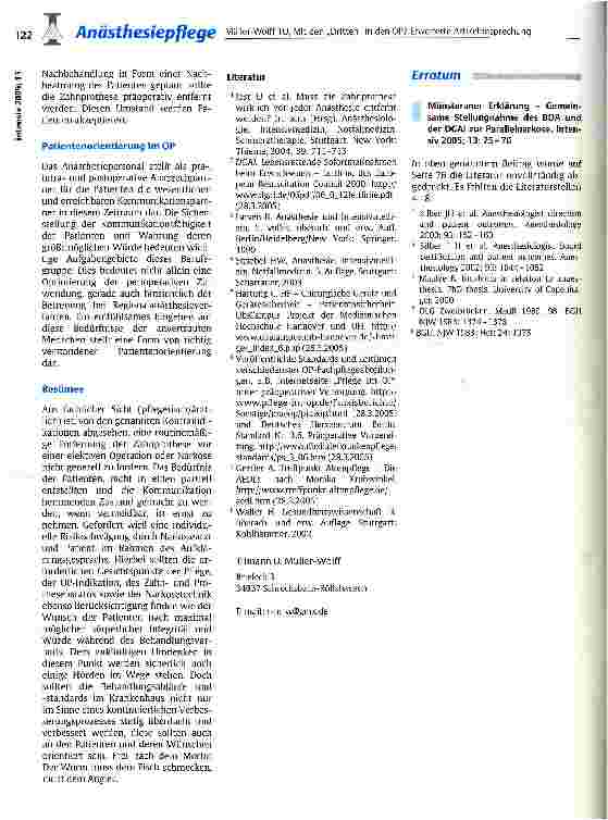 Vorschauseite 3: Mit den Dritten in den OP? Erweiterte Artikelbesprechung zum Thema präoperative ZahnprothesenentfernungMit den Dritten in den OP? Erweiterte Artikelbesprechung zum Thema präoperat…