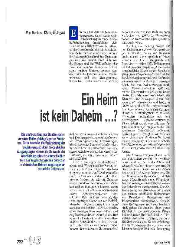 Vorschauseite 1: Ein Heim ist kein Daheim ...?