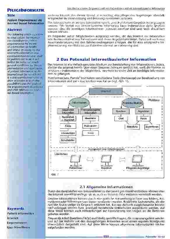 Vorschauseite 2: Empowerment von Patientinnen mittels internetbasierterInformation