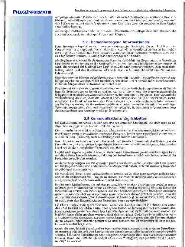 Vorschauseite 3: Empowerment von Patientinnen mittels internetbasierterInformation
