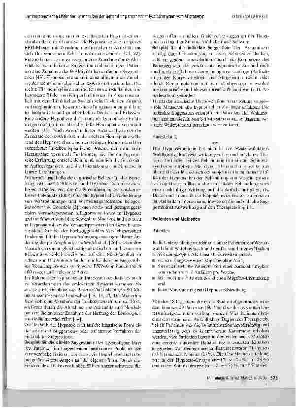 Vorschauseite 3: Der therapeutische Effekt der Hypnose bei der Behandlung chronischer Kopfschmerzen vom Migränetyp