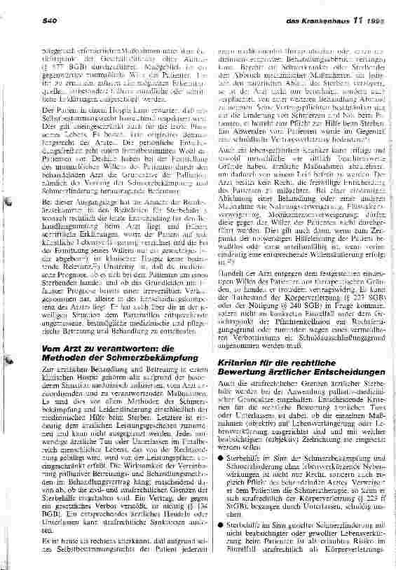 Vorschauseite 5: Die Behandlungs Schwerkranker und Sterbender in einer klinischen Hospizeinrichtung Medizinische, rechtliche und wirtschaftliche Aspekte