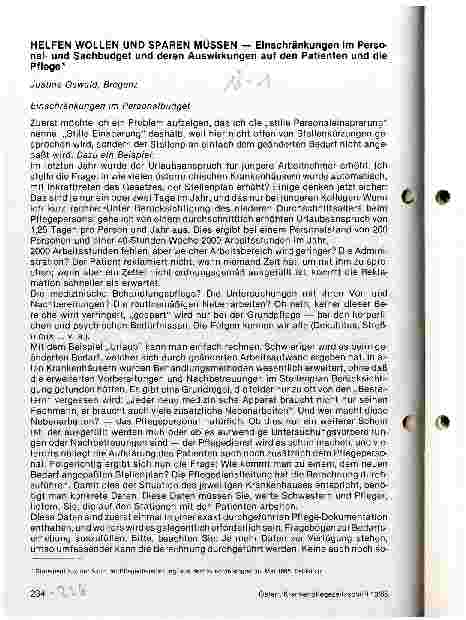 Vorschauseite 1: Helfen wollen und sparen müssen - Einschränkungen im Personalund Sachbudget und deren Auswirkungen