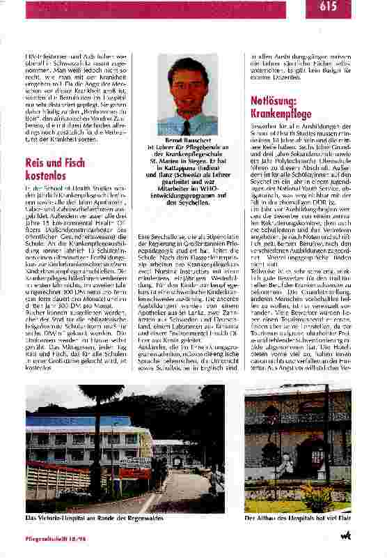 Vorschauseite 2: Zwischen Kokosnüssen und Bananen Krankenpflegeausbildung auf den Seychellen