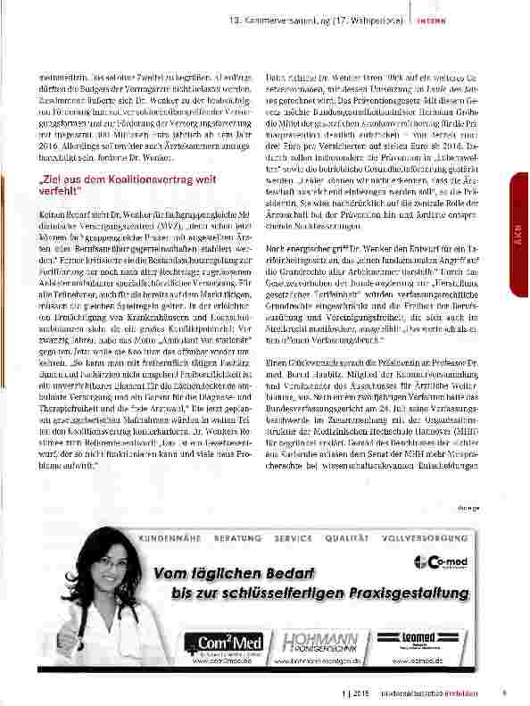 Vorschauseite 2: „Freiberuflichkeit ist ein Garant für die Diagnose-und Therapiefreiheit!